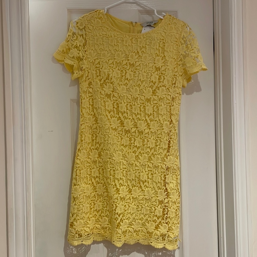 Yellow Lace Floral Summer Dress